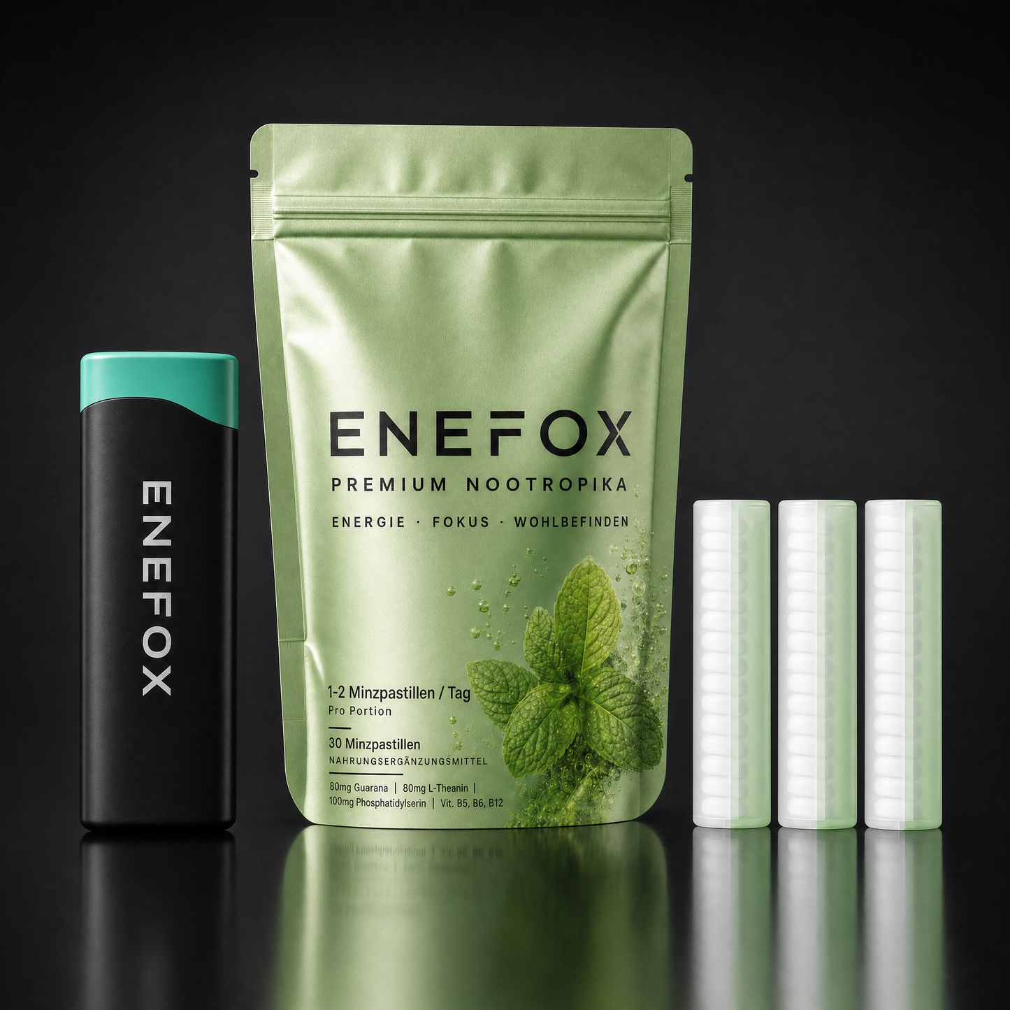 ENEFOX — Ruhiger Fokus. Ohne Kaffee-Crash.